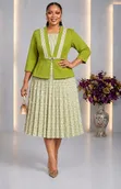 Premium Corporate Plaid Pleated Women's Dress - 5