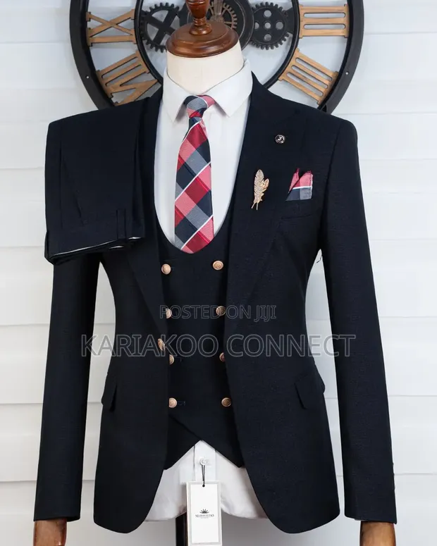 Marcelino Skyline Dark Blue 3-Piece Suit - 1