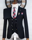 Marcelino Skyline Dark Blue 3-Piece Suit - 1