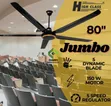 High Class 80" Black Ceiling Fan - 150W, 5 Blades - 2