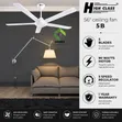 High Class 56" Ceiling Fan - 90W, 5 Blades - 1