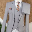 Suti ya Joselino 3-Piece Rangi ya Mvi - 5