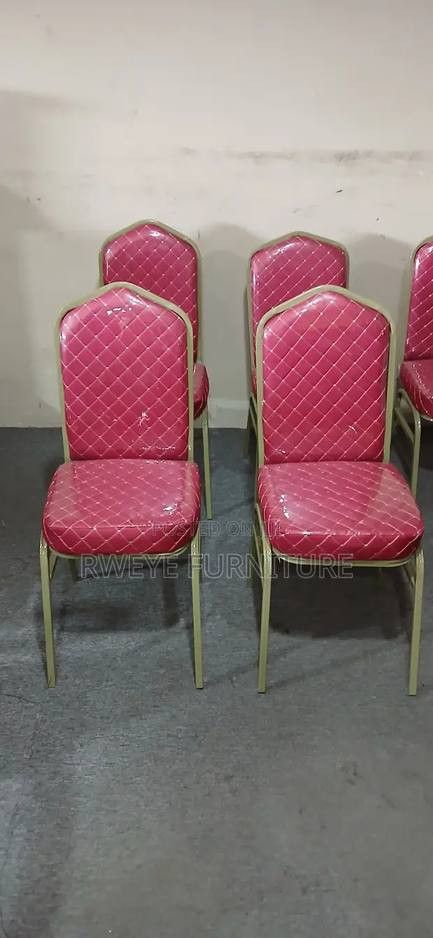 Banquet Chair - Red Metal Frame - 1
