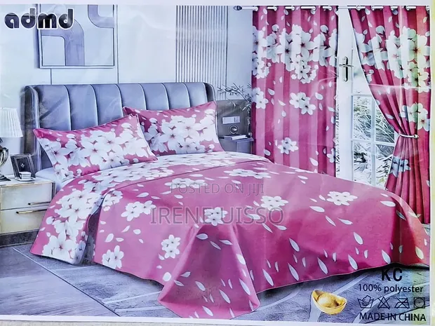 New Bedsheet Set with Curtains - 1