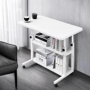 Height-Adjustable Mobile Laptop Desk (80x40x90cm)