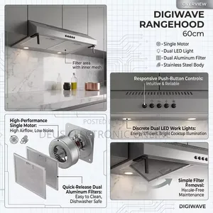 Digiwave 66L Oven ya ndani na 60cm Range Hood - Chuma cha pua