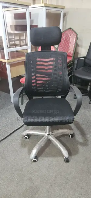 High Beck Office Chair with Headrest - Black