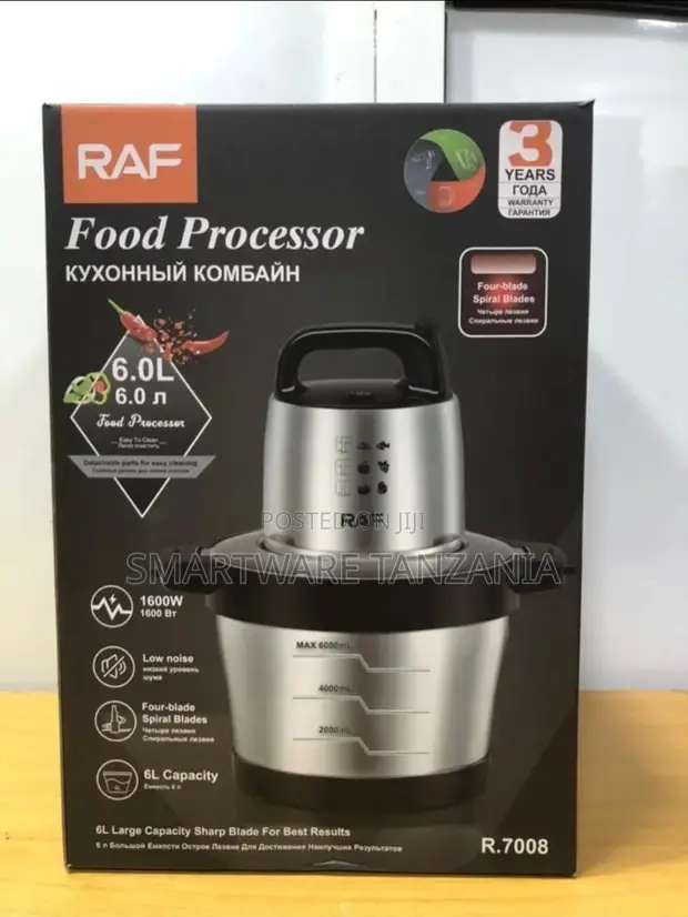 RAF Food Processor 6L, 1600W, 4-Blade Spiral - 1