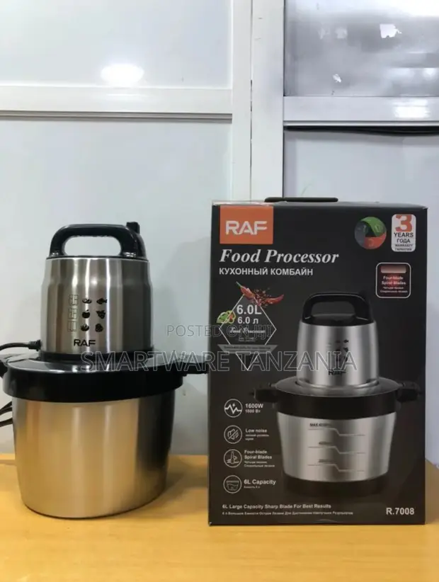 RAF Food Processor 1600W 6L Stainless Steel R7008 - 1