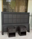 Wood Bed Frame 5x6 Queen Dark Brown - 1