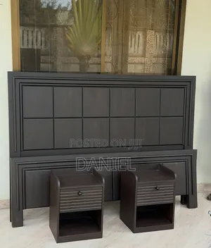 Wood Bed Frame 5x6 Queen Dark Brown