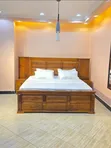 Solid Wood Bed 6x6 with Two Bedside Tables - 2