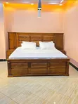 Solid Wood Bed 6x6 with Two Bedside Tables - 3