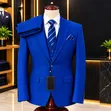 TUXEDO 3 Piece Pinstripe Slim Suit - 2