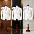 TUXEDO 3 Piece Pinstripe Slim Suit - 3