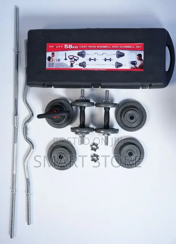 Fitality 58kg Home Gym Weight Set - 1