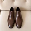 De Rossi Brown Wingtip Brogue Oxford Shoes - 5