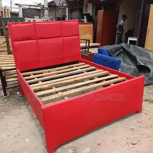 Used Leather Sofa Bed - Maroon