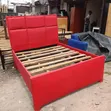 Used Leather Sofa Bed - Maroon - 2