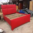 Used Leather Sofa Bed - Maroon - 3