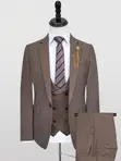 Brown Tweed Three-Piece Suit with Chain Detail - 3