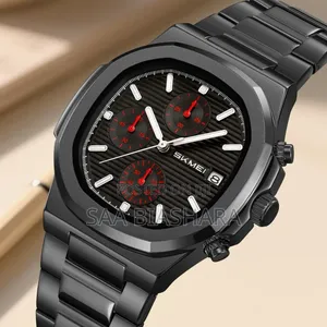 Skmei 9374 Mpya Classic Stainless Steel Watch - Nyeusi