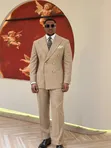 Beige Executive Double Suit - Premium Classic - 4