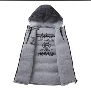 City Style Jaketi Nyeusi na Kijivu lenye Hood