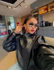 Oversized Leather Biker Jacket + Luxe Accessories - 2