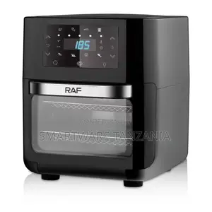 RAF 12L Air Fryer 1700W, Mzunguko wa Hewa 360°, Nyeusi