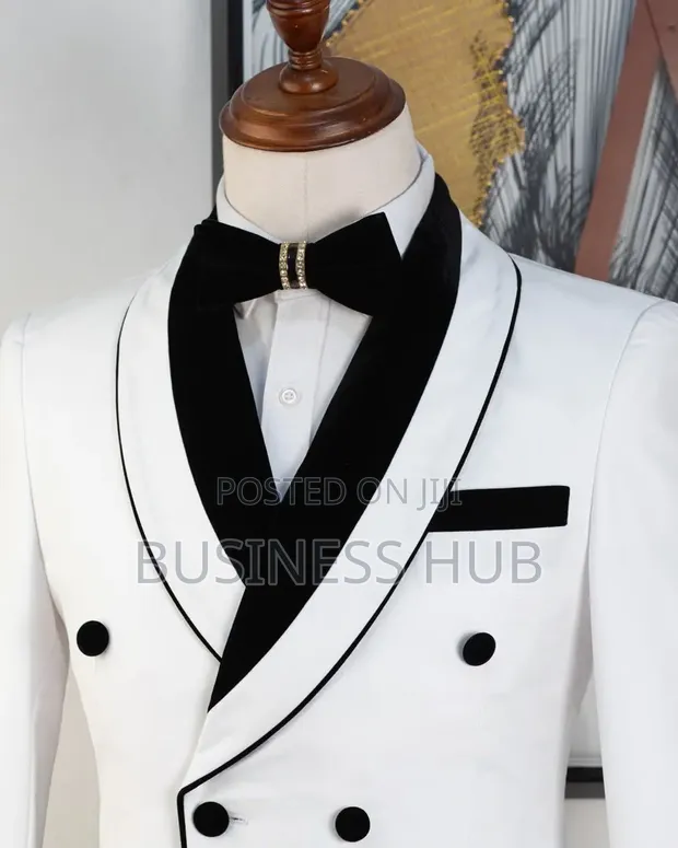 Marco Lorenzo Men's Classic Suit - Black & White - 1