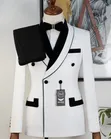 Marco Lorenzo Men's Classic Suit - Black & White - 2