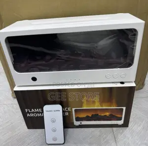 White Flame Fireplace Aroma Diffuser with Box & Remote