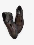 Brown Crocodile Texture Buckle Shoes - 4