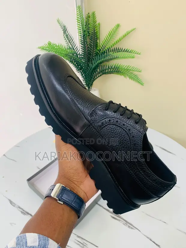 Dior Black Leather Brogue Derby Shoes - 1