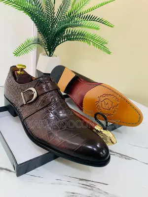 Viatu vya Monk Strap vya Berluti vya Ngozi ya Mamba - Nyeusi Kahawia