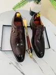 Berluti-Style Crocodile-Embossed Monk Strap Shoes - Black Coffee - 4