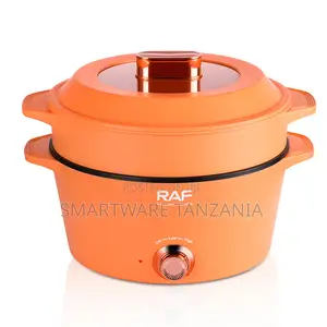 RAF Electric Hot Pot 1300W, 5L, Non-Stick, Rangi ya Chungwa