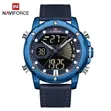 Naviforce Men's Gold-Tone Digital-Analog Leather Strap Watch - 3