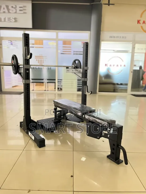 Heavy-Duty 2-in-1 Bench Press / Squat Rack Inayoweza Kurekebishwa - 1
