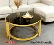 Luxury Gold & Black Round Coffee Table - 2