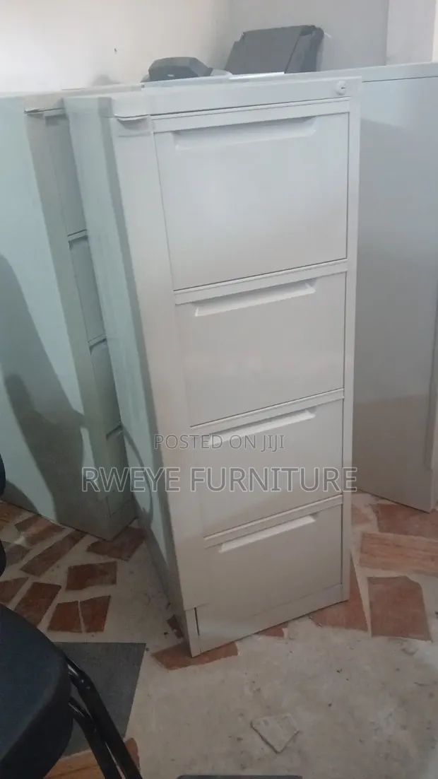 Used Office Cabinet with Padlock Feature - White - 1