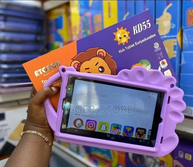 Tablet Mpya Atouch KD55 256GB Nyeusi - 1