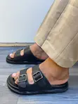 Emporio Designer Double Buckle Slides - 3