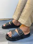 Emporio Designer Double Buckle Slides - 4