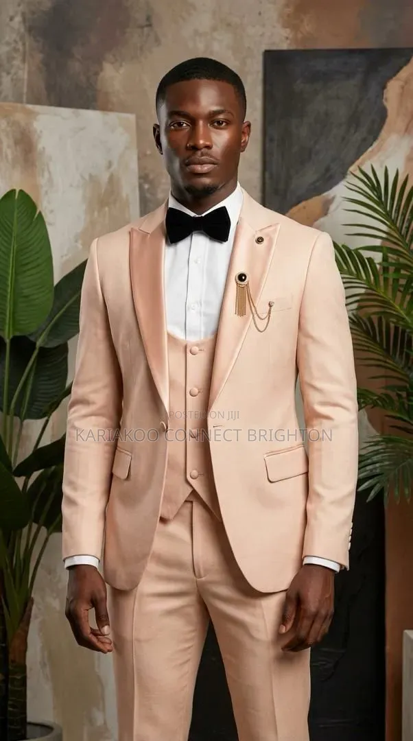 Mario Casas Beige 3-Piece Tuxedo Suit - 1