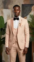 Mario Casas Beige 3-Piece Tuxedo Suit - 1