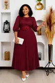 Lace Detail Pleated Maxi Dress - 1