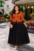 Lace Peplum Gown with Belt - 3