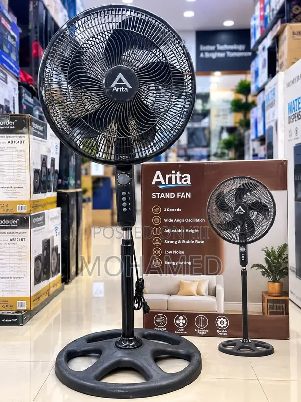 Arita Wall Fan Black Plastic - 1 Unit with Timer - 1
